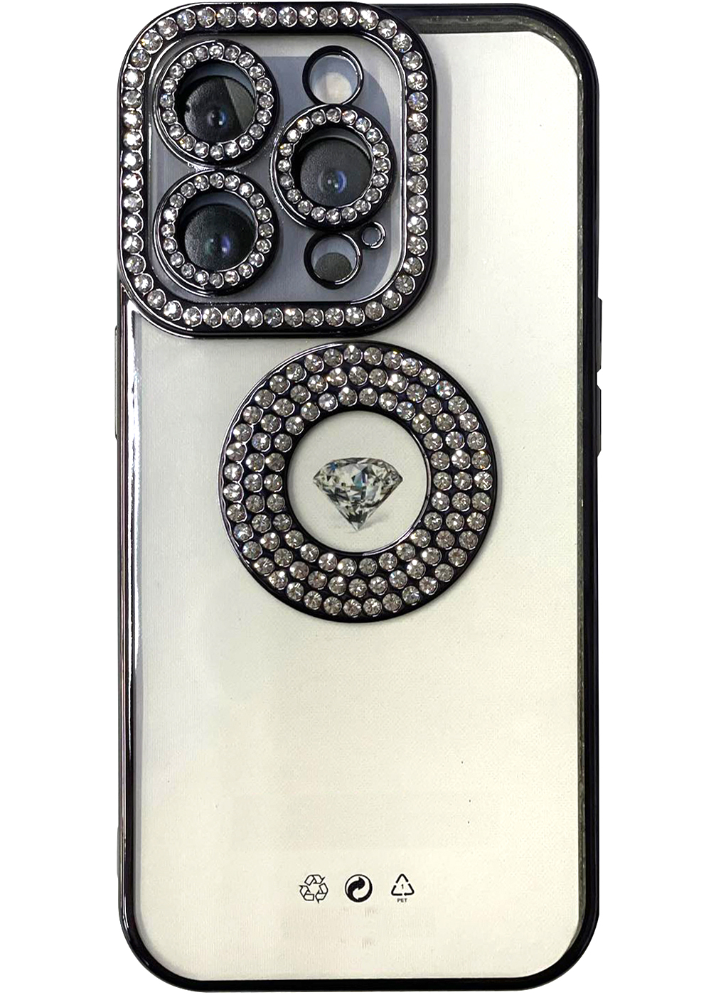 iPhone 13 Clear Case Diamond with Camera Protection Silver